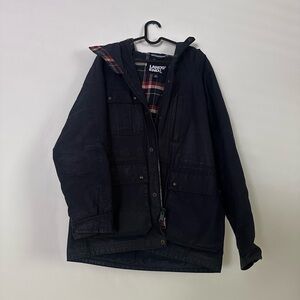 Lands' End Navy Blue Military Field Jacket with Hood